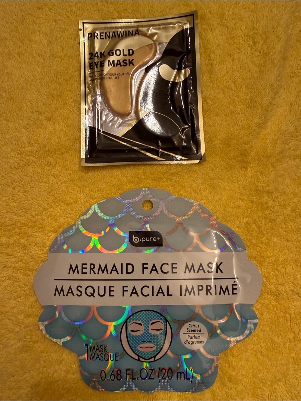 🔥10/$15 Mermaid Face and Prenawina 24k Gold Eye Mask